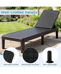 Costway Outdoor Chaise Lounger Chair 3-Position Reclining with Waterproof Rattan