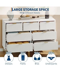 gaomon 7-Drawer Dresser for Bedroom, 47.2" Wide Modern Wooden Chest with Metal Legs and Handles