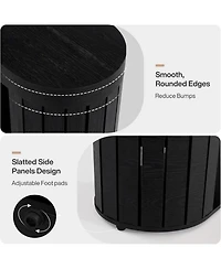 Tribesigns 47.2" Wooden Entryway Bench with 2-Tier Shoe Storage, Farmhouse Dining Adjustable Foot Pads