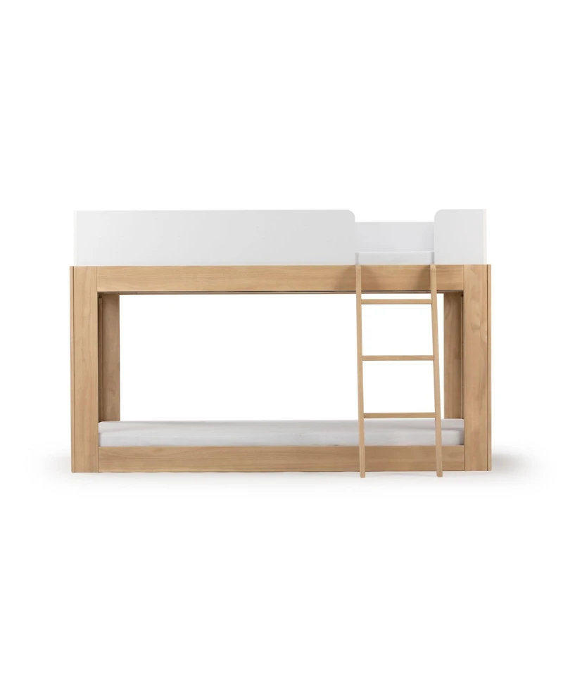 Max & Lily Twin Over Solid Wood Mid Century Modern Bunk Bed