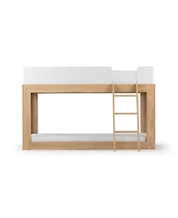 Max & Lily Twin Over Solid Wood Mid Century Modern Bunk Bed