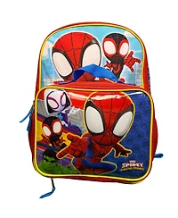 Marvel The Amazing Spidey & Friends 16" Shoulder Backpack for School with Rectangular Lunch Bag