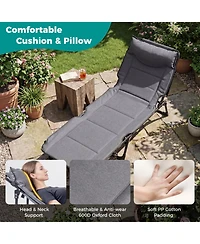 Slickblue 3 in 1 Folding Camping Cot Comfy Padded Convertible Single Sofa Chair