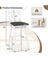 Slickblue Counter Height Bar Stools with Backrest And Upholstered Seat