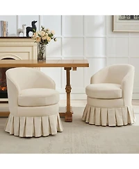 gaomon Mid Century Modern Upholstered Arm Chair with Tall Back and Side Pockets, Wood Legs, Cute Vanity Stool for Makeup, Desk, Piano