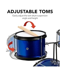 Best Choice Products Kids Beginner 3-Piece Drum, Musical Instrument Set w/ Sticks, Cushioned Stool, Drum Pedal