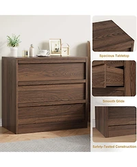gaomon 3 Drawer Nightstand for Bedroom, 30 inch Tall Small End Table with Large Storage and Anti-Tip Design