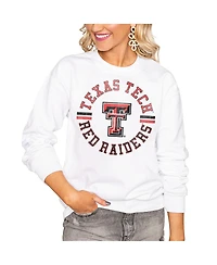 Gameday Couture Women's White Texas Tech Red Raiders Oversized Days Perfect Crew Sweatshirt