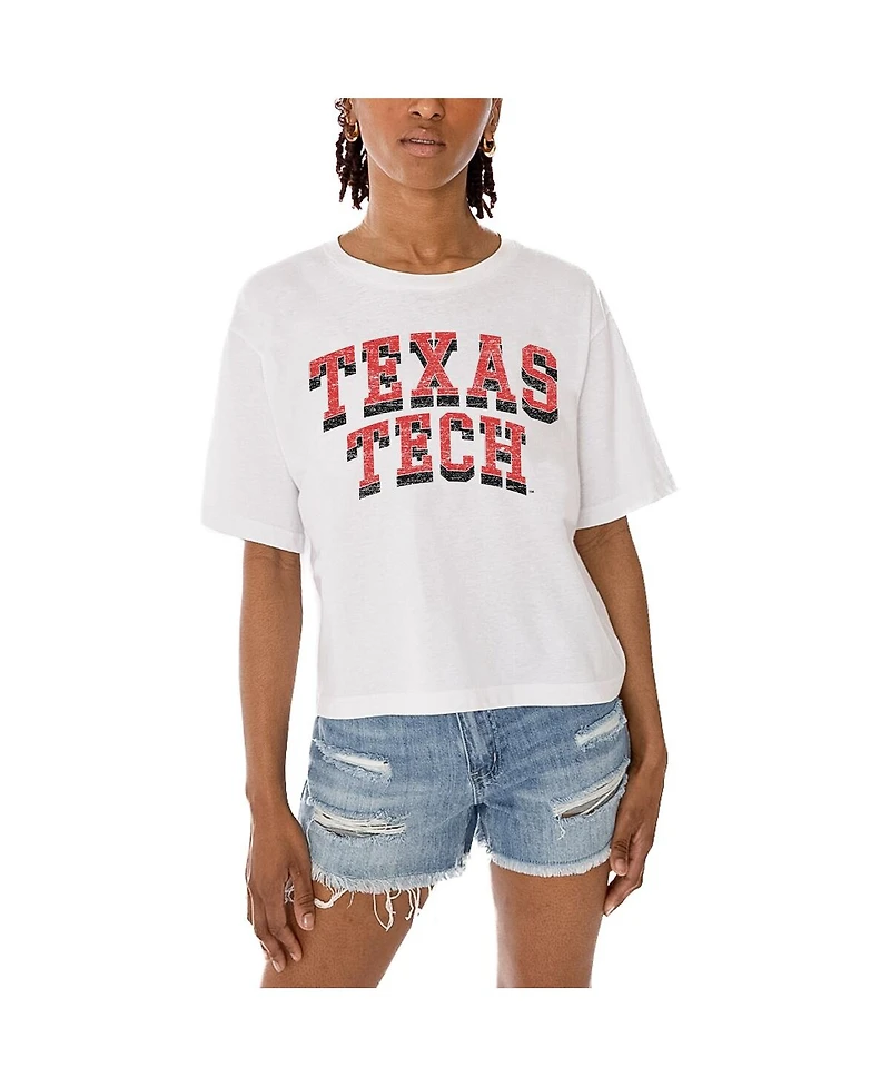 Gameday Couture Women's White Texas Tech Red Raiders Claim to Fame Boxy Cropped T-Shirt