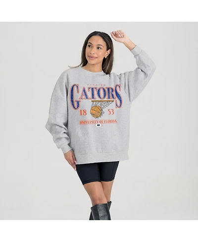 Gameday Couture Women's Gray Florida Gators Basketball Premium Fleece Drop Pullover Sweatshirt
