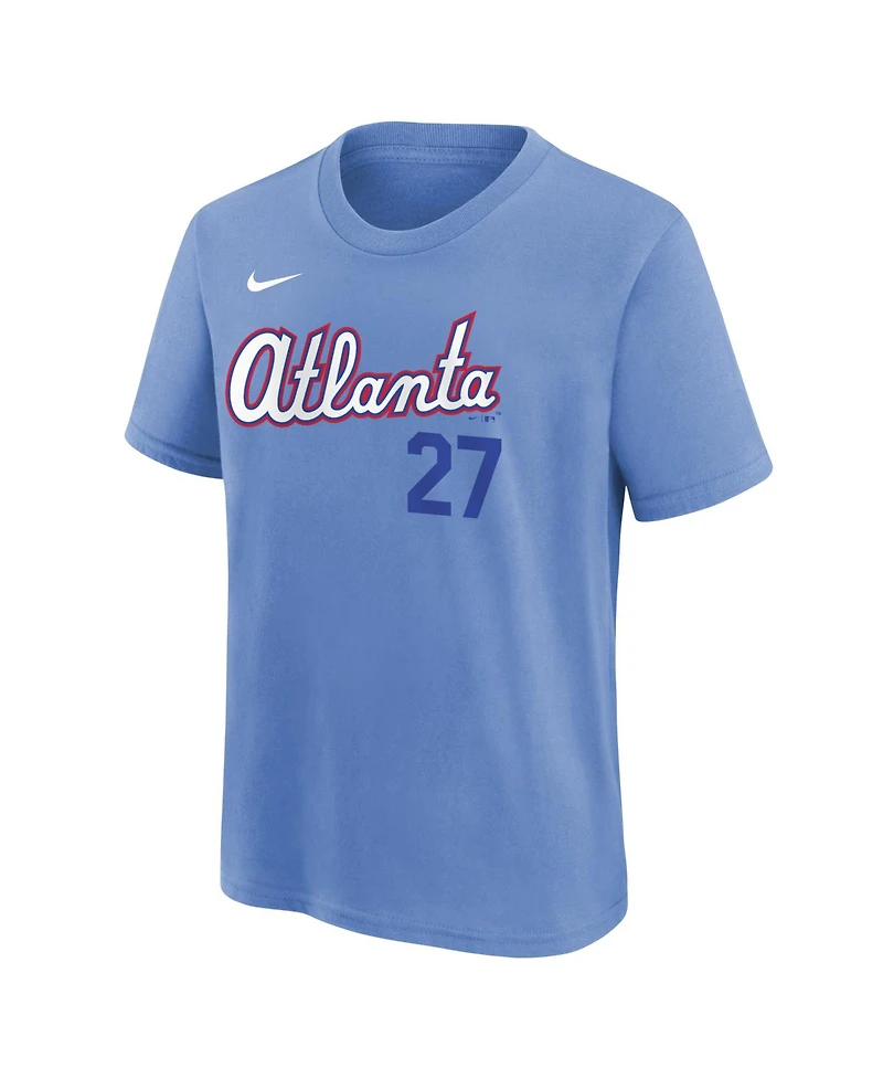 Nike Big Boys and Girls Austin Riley Light Blue Atlanta Braves 2026 City Connect Name Number T-Shirt