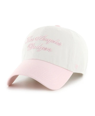 '47 Brand Women's White/Pink Los Angeles Dodgers Gelato Two-Tone Clean Up Adjustable Hat