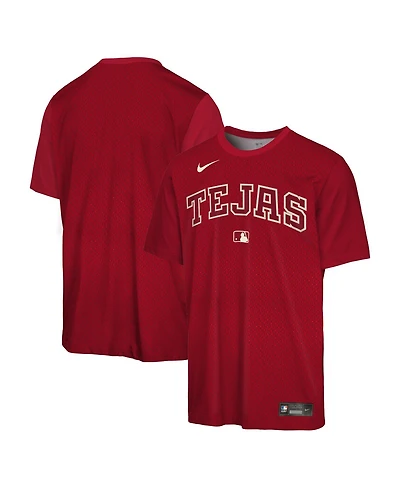 Nike Big Boys and Girls Red Texas Rangers 2026 City Connect Authentic Collection Velocity Dri-fit T-Shirt