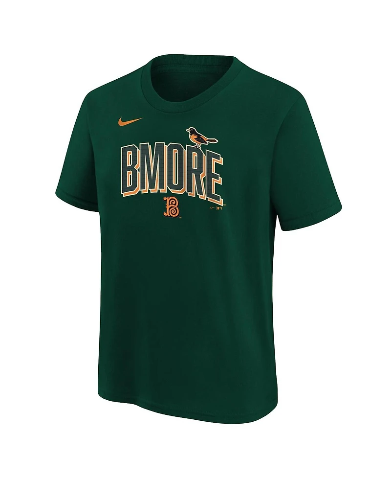 Nike Big Boys and Girls Green Baltimore Orioles 2026 City Connect Wordmark T-Shirt