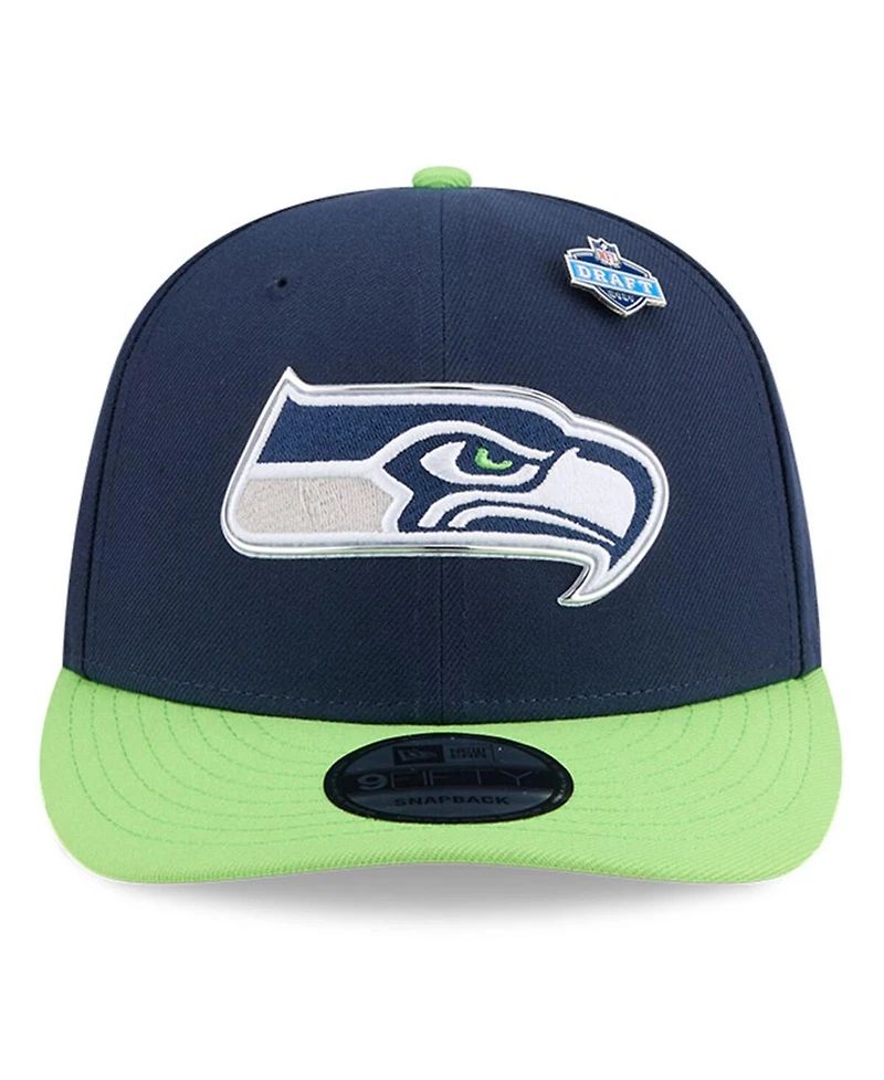 New Era Big Boys and Girls College Navy/Neon Green Seattle Seahawks 2026 Nfl Draft Pre-Curved 9FIFTY Snapback Hat