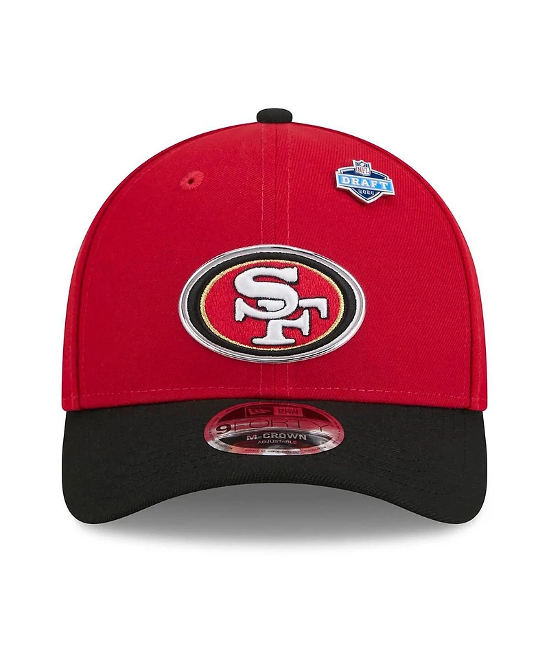 New Era Men's Scarlet/Black San Francisco 49ers 2026 Nfl Draft 9FORTY M-Crown Adjustable Hat