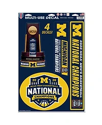 Wincraft Michigan Wolverines 2026 Ncaa Men's Basketball National Champions 11" x 17" Multi-Use Decal Sheet
