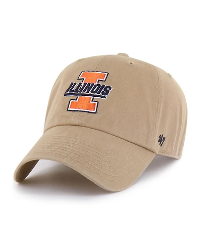 '47 Brand Men's Khaki Illinois Fighting Illini Vault Clean Up Adjustable Hat