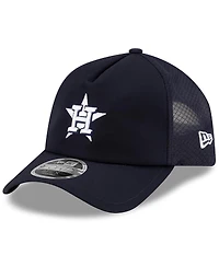 New Era Men's Navy Houston Astros 2026 Batting Practice Apex 9FORTY Adjustable Trucker Hat