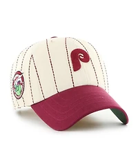 '47 Brand x Rawlings Men's Natural/Burgundy Philadelphia Phillies Pinstripe Clean Up Adjustable Hat