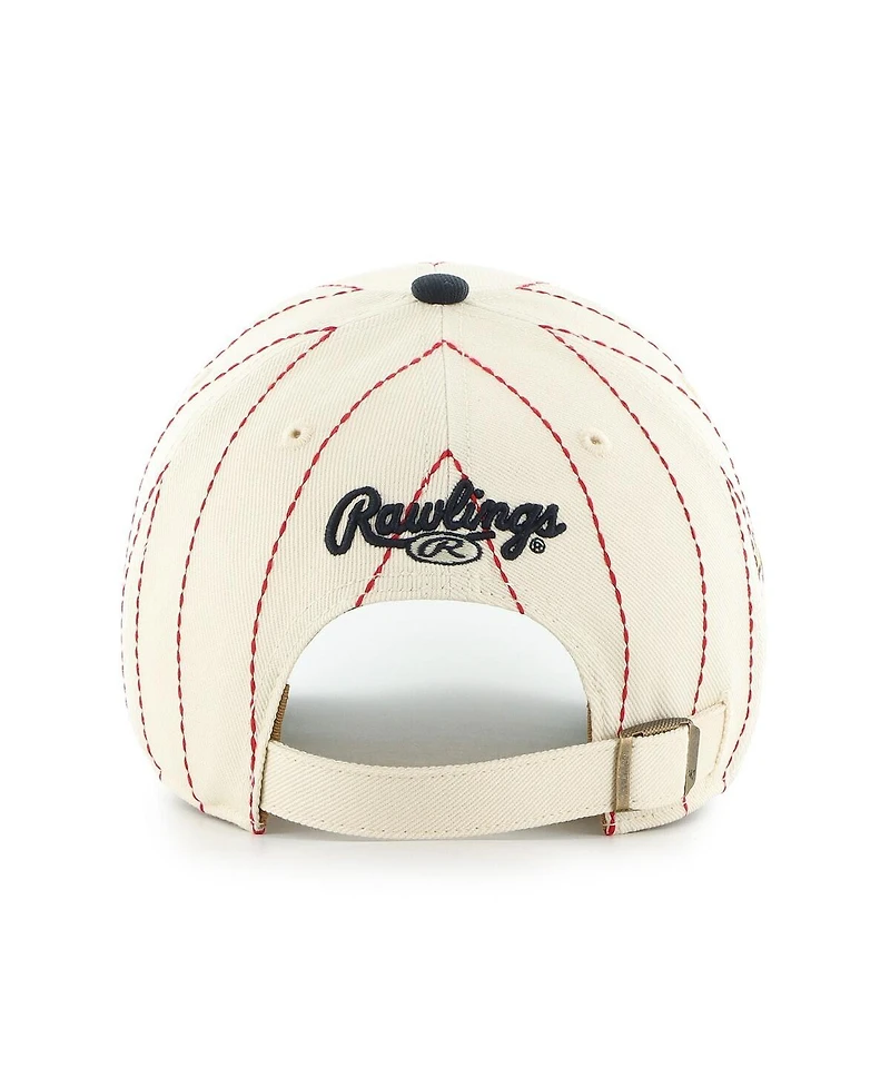 '47 Brand x Rawlings Men's Natural/Navy Atlanta Braves Pinstripe Clean Up Adjustable Hat
