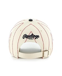 '47 Brand x Rawlings Men's Natural/Navy Atlanta Braves Pinstripe Clean Up Adjustable Hat