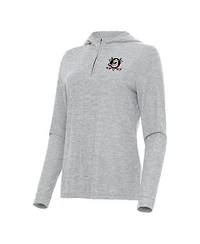 Antigua Women's Heather Gray Anaheim Ducks Daybreak Quarter-Zip Hoodie