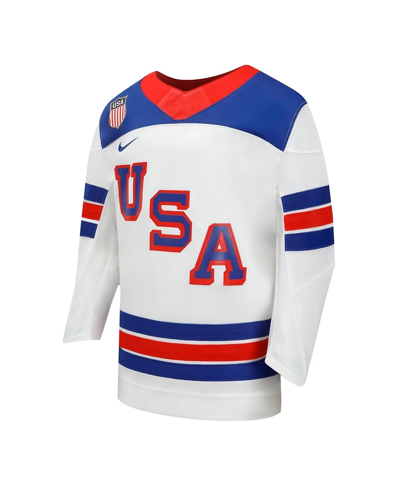 Nike Big Boys and Girls White Usa Hockey 2026 Away Replica Jersey