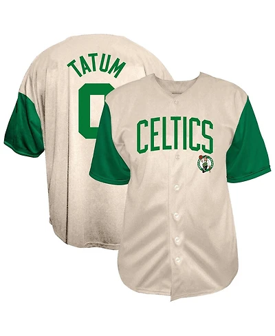 Fanatics Men's Jayson Tatum Cream Boston Celtics Baseball Jersey