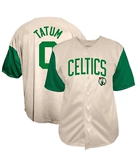 Fanatics Men's Jayson Tatum Cream Boston Celtics Baseball Jersey