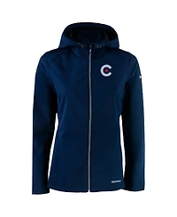 Cutter & Buck Women's Navy Chicago Cubs City Connect Evoke Eco Softshell Full-Zip Hoodie Jacket