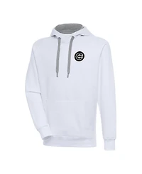 Antigua Men's White Chicago Cubs Metallic Victory Pullover Hoodie