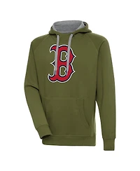 Antigua Men's Olive Boston Red Sox Victory Pullover Hoodie