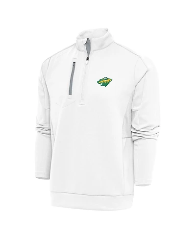 Antigua Men's White Minnesota Wild Special Edition 2.0 Generation Quarter-Zip Pullover Top