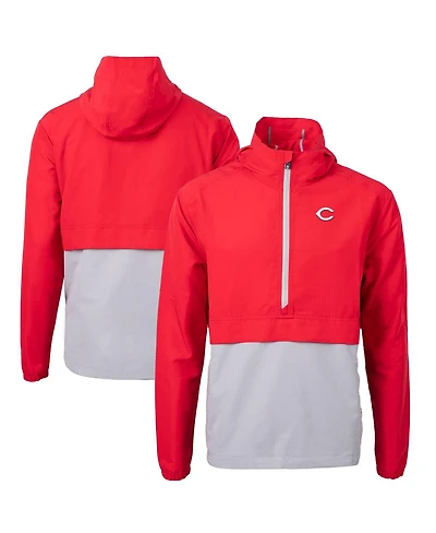Cutter & Buck Men's Red/Gray Cincinnati Reds Charter Eco Half-Zip Anorak Jacket