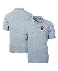 Cutter & Buck Men's Navy Boston Red Sox Virtue Eco Pique Botanical Print Polo Shirt