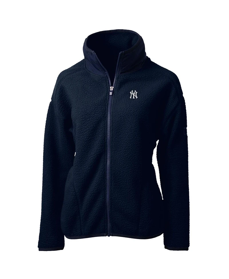 Cutter & Buck Women's Navy New York Yankees Cascade Eco Sherpa Fleece Full-Zip Jacket