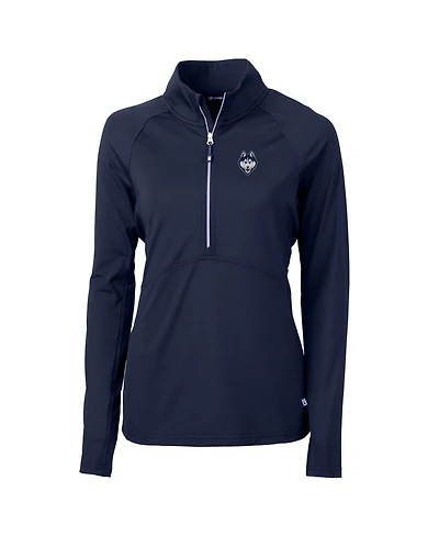 Cutter & Buck Women's Navy UConn Huskies Logo Adapt Eco Knit Half-Zip Pullover Sweatshirt