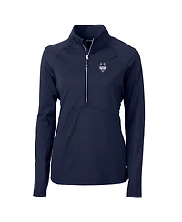 Cutter & Buck Women's Navy UConn Huskies Logo Adapt Eco Knit Half-Zip Pullover Sweatshirt