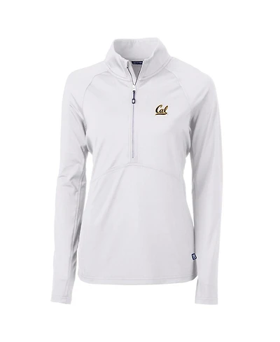 Cutter & Buck Women's White Cal Bears Adapt Eco Knit Half-Zip Pullover Jacket