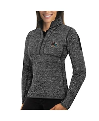 Antigua Women's Charcoal San Jose Sharks Fortune Half-Zip Sweatshirt