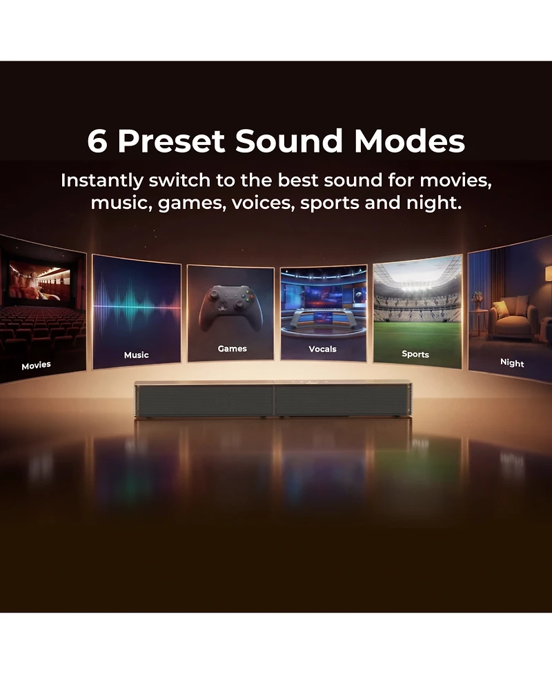 Ultimea Poseidon R3T 2.1ch Soundbar with Wireless Subwoofer, App Control, Soundbar for Smart Tv, Bluetooth 6.0, Hdmi, Optical, 240W Peak Power