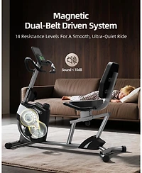 Harison Recumbent Exercise Bike, 350 lbs Capacity, Magnetic with Lcd Monitor (Hrm-B50A)
