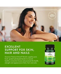 Swanson Keratin From Tibetan Wool, Healthy Joints, Hair, Skin and Nails, Nourishes Connective Tissues, Natural Supplement, 50 mg, 60 Capsules