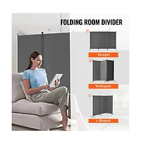 Sugift 3-Panel Fabric Folding Privacy Screen with Steel Frame, 72.4 in Tall Portable Room Partition