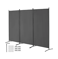 Sugift 3-Panel Fabric Folding Privacy Screen with Steel Frame, 72.4 in Tall Portable Room Partition