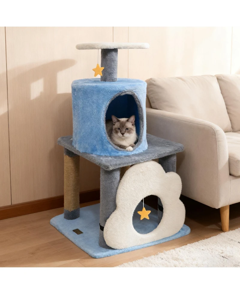 Cozito Cat Tree 31.5 inch Cute Modern Multi-Level Kitten Tower