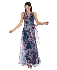 R & M Richards Women's Sequin-Printed Organza Dress