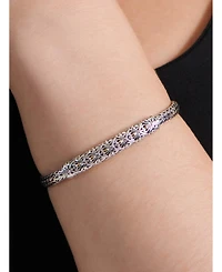 Devata Dragon Skin with Bone Chain Bracelet Sterling Silver and 18K Gold Accents