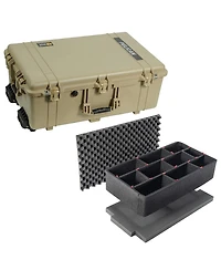 Pelican 1650 Watertight Wheeled Hard Case, Desert Tan, Bundle with Foam Insert